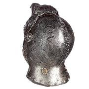 Skull Wearing Medieval Bird Head Helmet