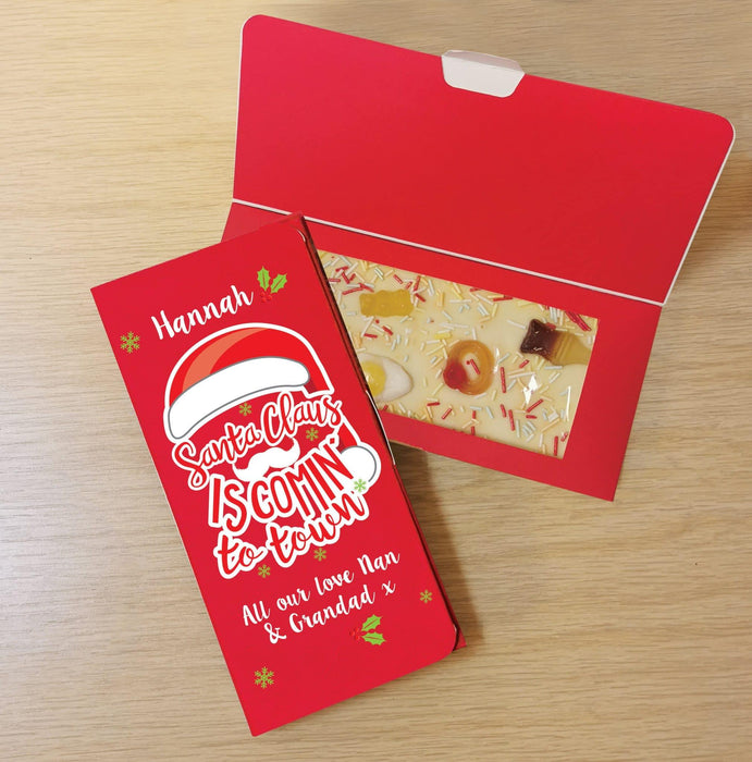 Personalised Santa Claus Letterbox White Chocolate Card