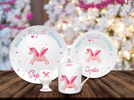 Personalised Magical Christmas Unicorn Breakfast Set - Myhappymoments.co.uk