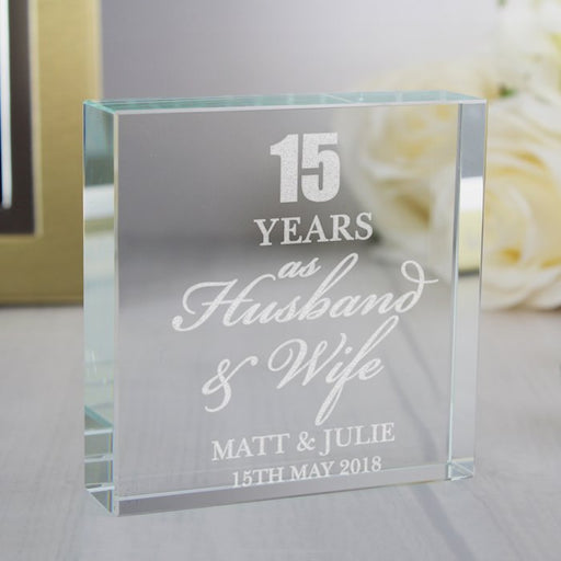 Personalised Anniversary Large Crystal Token From Pukkagifts.uk