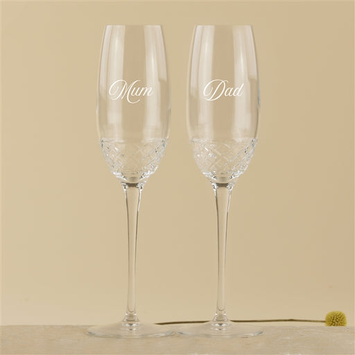 Personalised Roma Champagne Flute Glasses Set