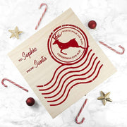 Personalised North Pole Special Delivery Wooden Christmas Eve Box
