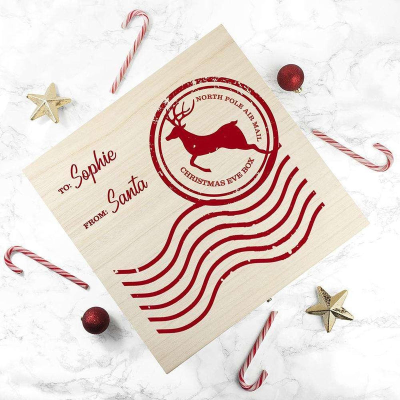 Personalised North Pole Special Delivery Wooden Christmas Eve Box