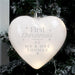 Personalised First Christmas LED Hanging Glass Heart Decoration 