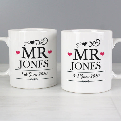 Personalised Mr & Mr Mug Set - Myhappymoments.co.uk