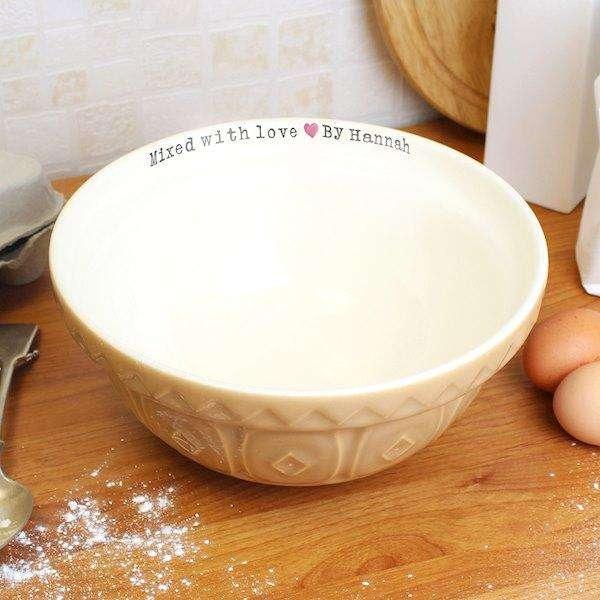 Personalised Mixed With Love Mixing Bowl - Myhappymoments.co.uk