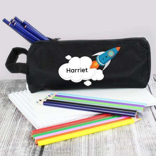 Personalised Kids Rocket Pencil Case - Myhappymoments.co.uk