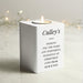 Personalised Free Text White Wooden Tea light Holder