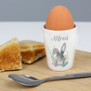 Personalised Grey Easter Bunny Egg Cup | Easter Gift