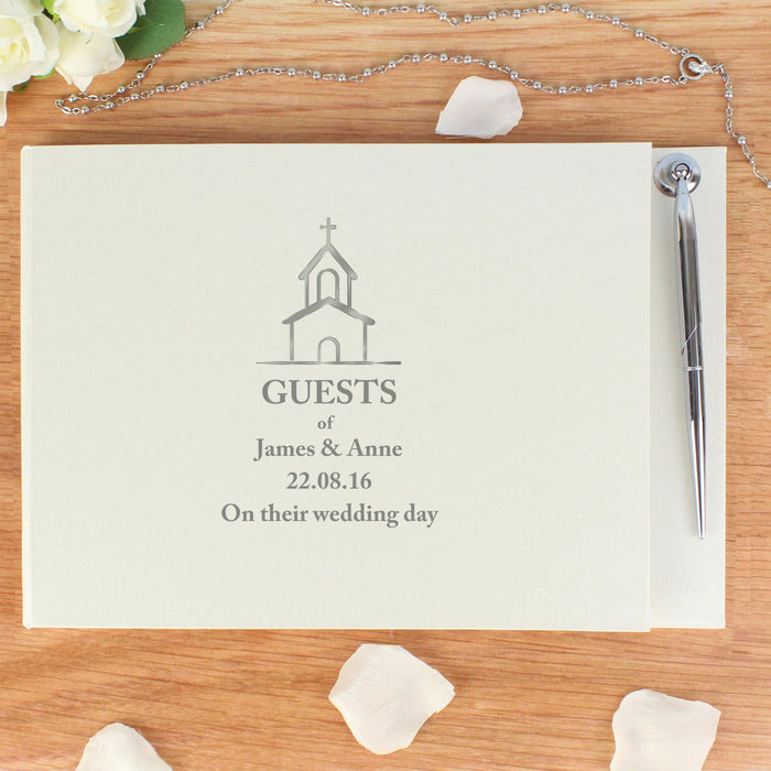 Personalised Church Design Hardback Guest Book & Pen