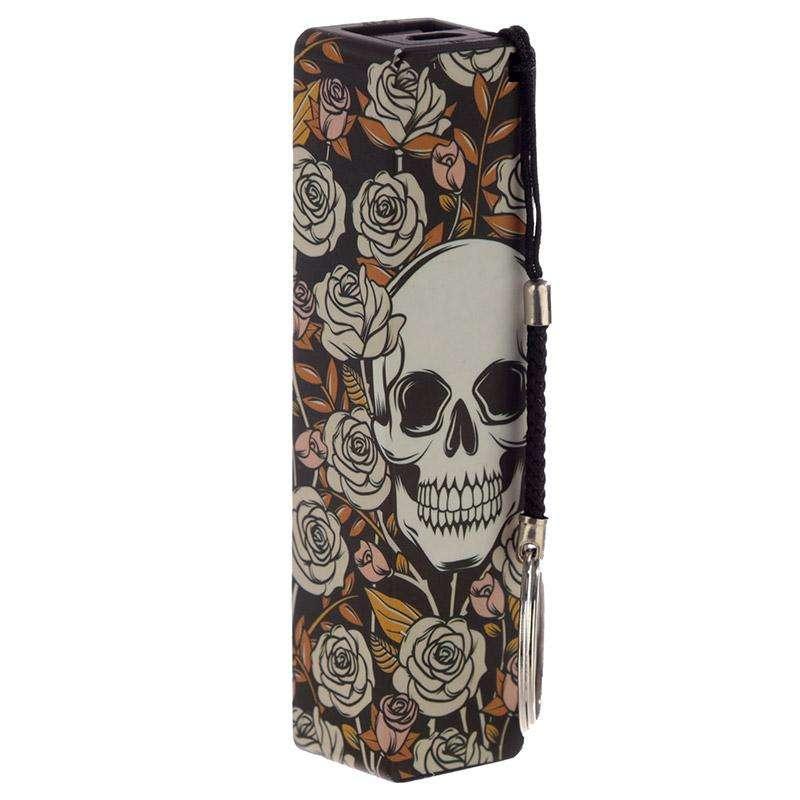 Skull & Roses Portable USB Charger Power Bank - Myhappymoments.co.uk