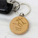 Personalised Gemini Zodiac Star Sign Wooden Keyring (May 21st - June 20th) - Myhappymoments.co.uk