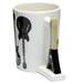 Novelty Shaped Handle Ceramic Rock Guitar Mug