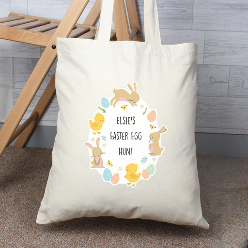 Personalised Easter Bunny & Chick Cotton Bag
