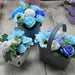 Soap Flower Bouquet Petite Gift Pot- Soothing Blues