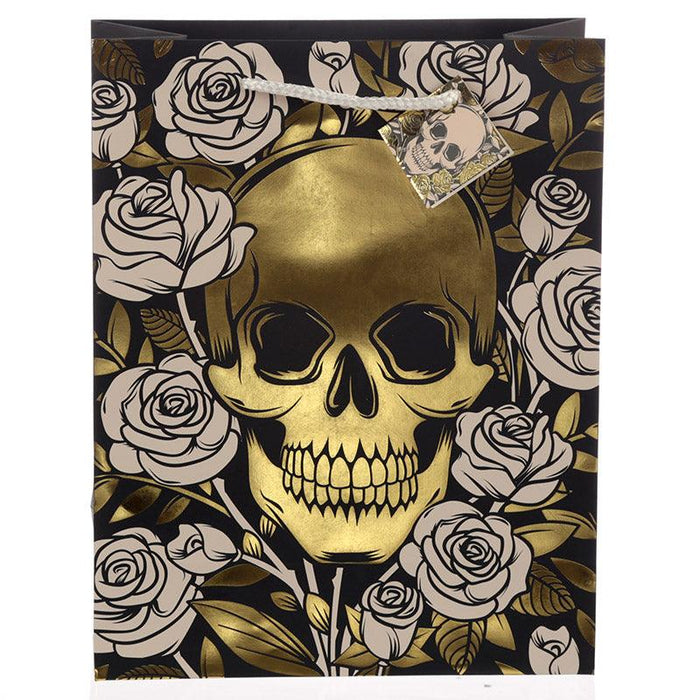 Skulls & Roses Metallic Large Gift Bag