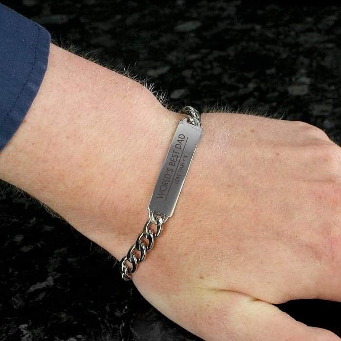 Personalised Classic Stainless Steel Men’s Bracelet - Myhappymoments.co.uk