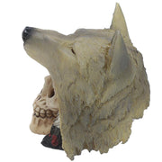 Skull with Wolf Head Decoration