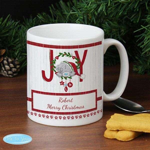 Personalised Me To You JOY Christmas Mug - Myhappymoments.co.uk