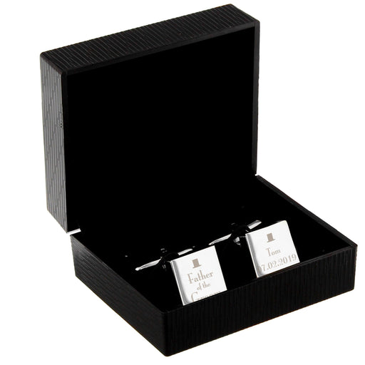 Personalised Father of the Groom Square Cufflinks - Myhappymoments.co.uk