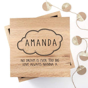 Personalised Baby Name In Cloud Oak Photo Keepsake Box - Myhappymoments.co.uk