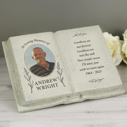 Personalised Botanical Memorial Photo Upload Gravestone Book