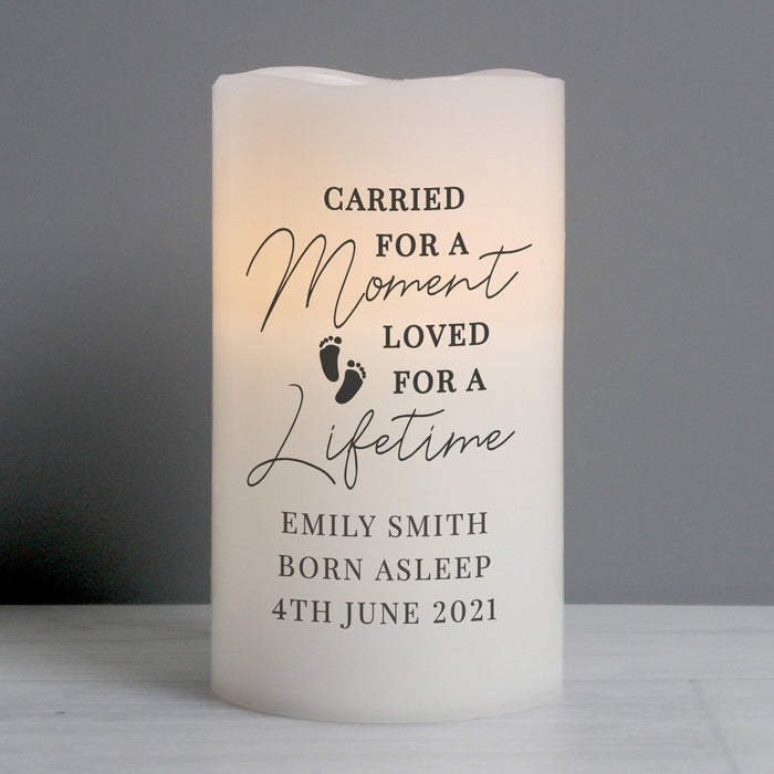 Personalised Carried For A Moment Memorial Led Candle