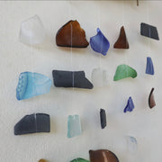 Simple Hanging Five Strings Recycled Glass Driftwood Wind Chime - Multi