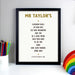 Personalised List of Love Black Framed Print - Myhappymoments.co.uk