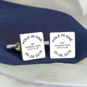 Personalised HOLE IN ONE Golf Cufflinks - Myhappymoments.co.uk