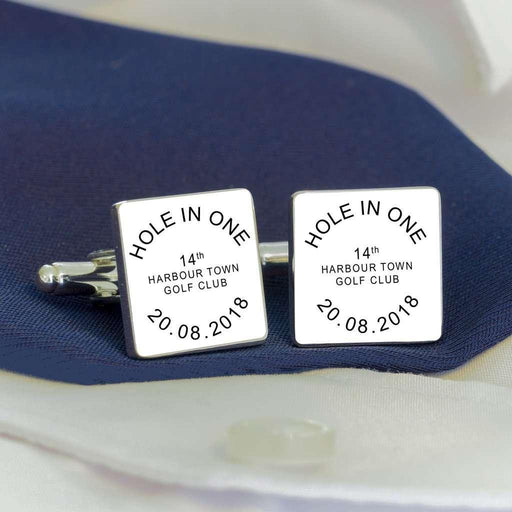 Personalised HOLE IN ONE Golf Cufflinks - Myhappymoments.co.uk