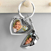 Personalised Swirl Heart Photo Locket Keyring