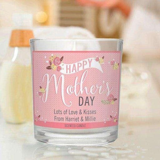 Personalised Floral Bouquet Mother's Day Scented Jar Candle - Myhappymoments.co.uk