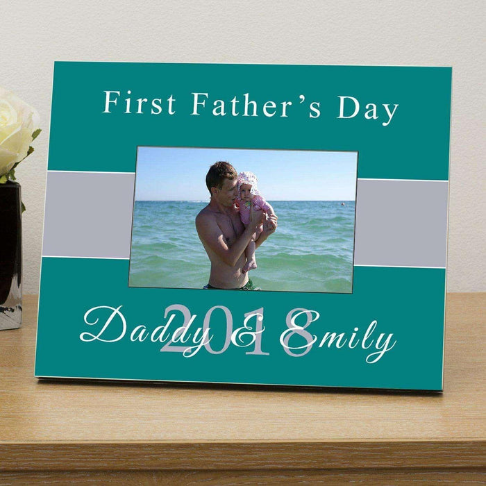 Personalised First Fathers Day Engraved Photo Frame - Myhappymoments.co.uk
