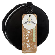 Relaxeazzz Lazy Bones Skull Round Plush Travel Pillow & Eye Mask