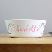 Personalised Unicorn Plastic Bowl