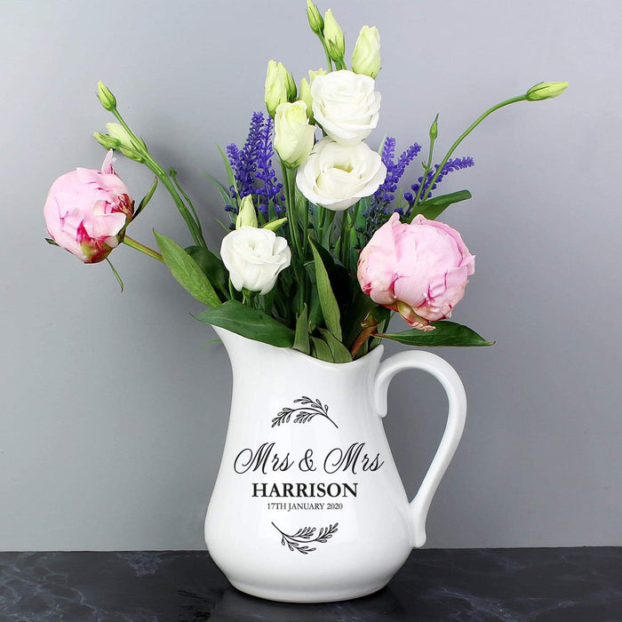 Personalised Classic Wedding Ceramic Flower Jug From Pukkagifts.uk