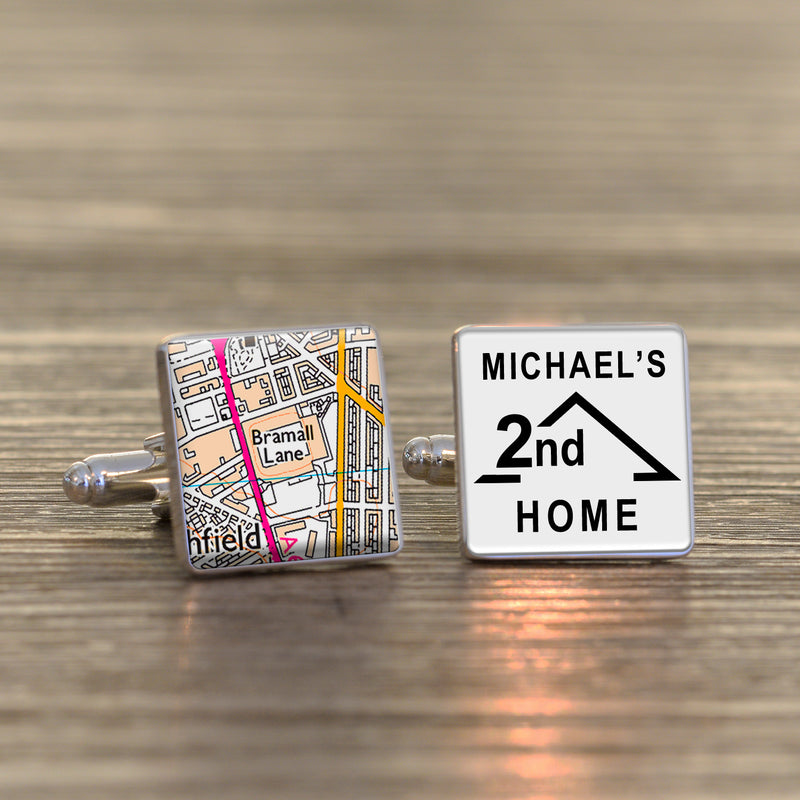 Football Club Stadium Map 2nd HOME Cufflinks