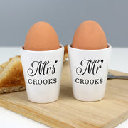 Personalised Mr & Mrs Egg Cups | Wedding Gift