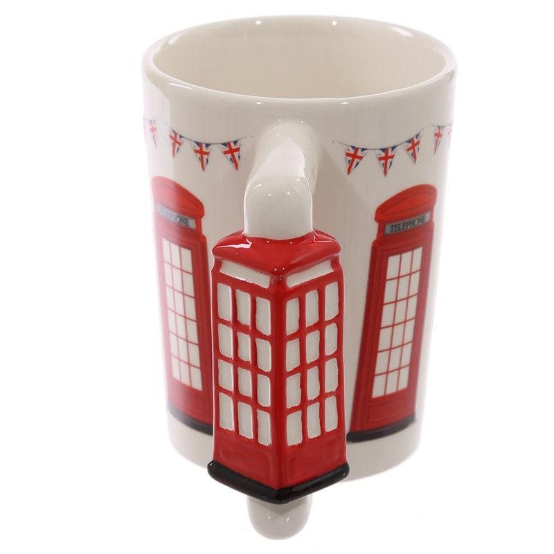 London Red Telephone Box Ceramic Shaped Handle Mug