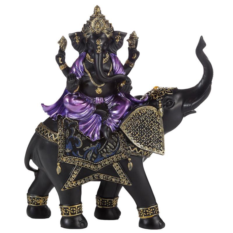 Purple, Gold and Black Ganesh Riding Elephant