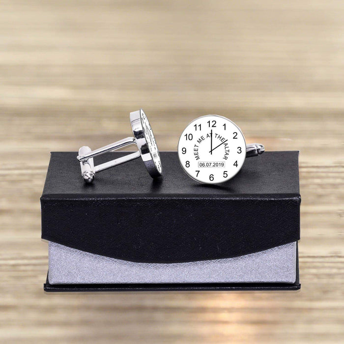 Personalised Meet Me At The Altar Wedding Cufflinks - Myhappymoments.co.uk