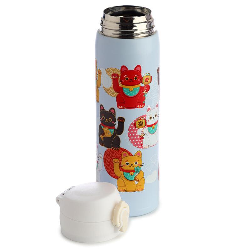 Maneki Neko Lucky Cat Reusable Thermal Insulated Drinks Bottle