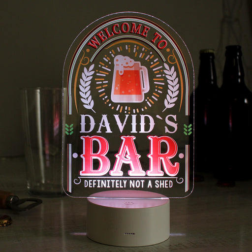 Personalised Welcome To... Bar LED Colour Changing Night Light