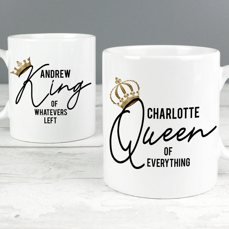 Personalised King and Queen of Everything Mug Set