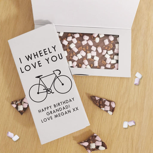 Personalised I Wheely Love You Milk Chocolate Card