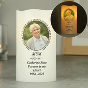 Personalised Light In Our Hearts Memorial Photo Upload LED Candle