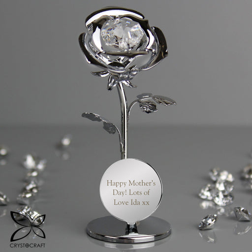 Personalised Crystocraft Rose Ornament - Myhappymoments.co.uk