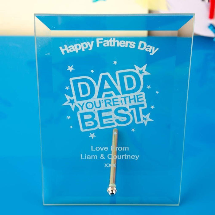 Engraved Father's Day Glass Plaque