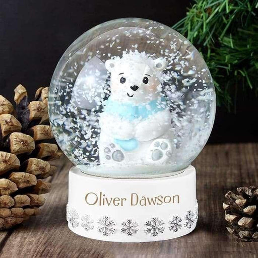 Personalised Polar Bear Snow Globe - Myhappymoments.co.uk